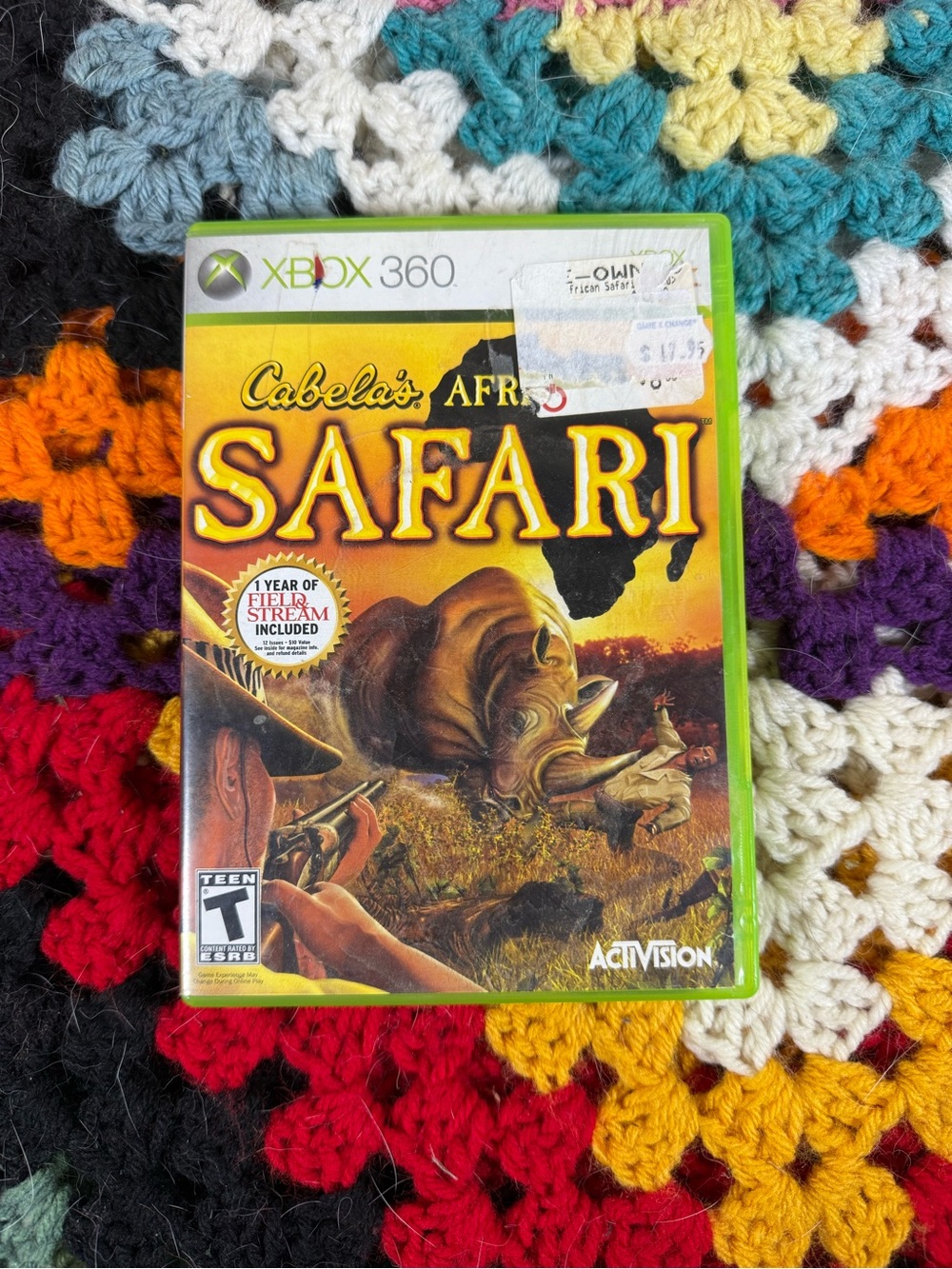 Cabela's African Safari Xbox 360 Game - Green and Yellow Back Cover